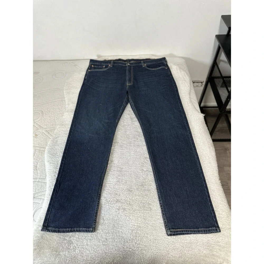 Levi's 502 Tapered Regular Blue Denim Jeans 44x36 Act ( 44x34 ) Pants